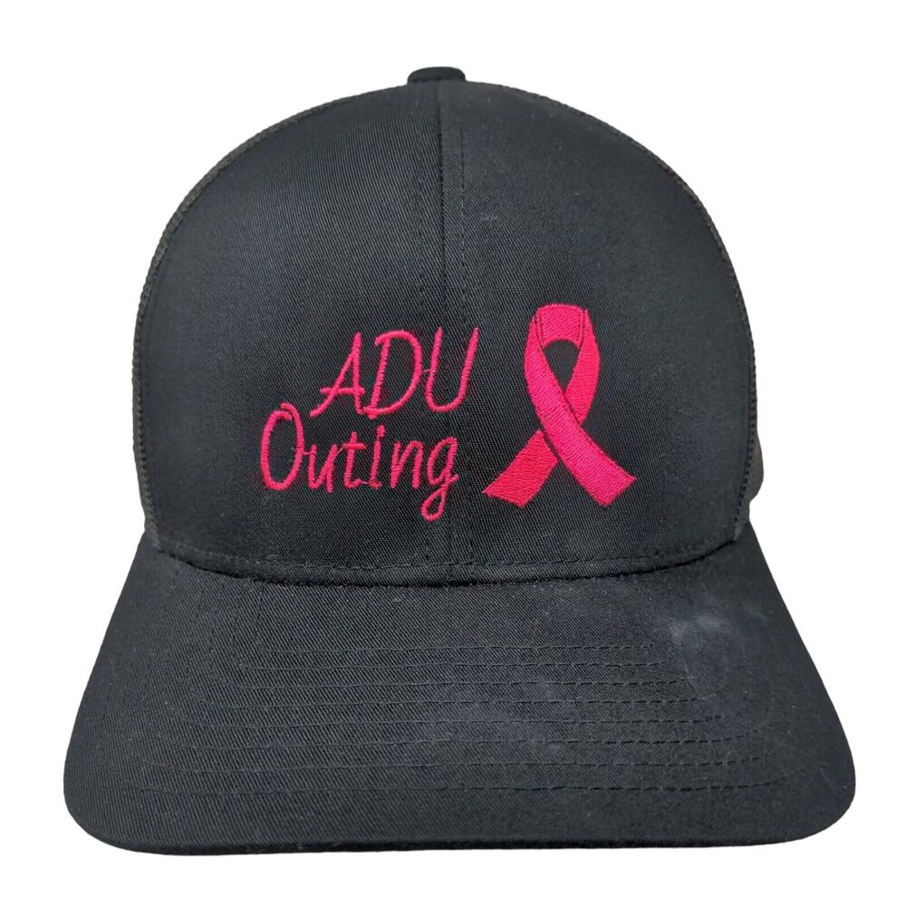 Pacific Headwear Men's Snapback Mesh Back Hat Black Embroidered ADU Outing Logo